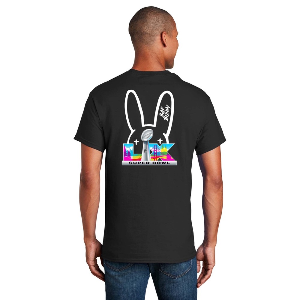Bad Bunny Black Super Bowl Graphic T-Shirt
